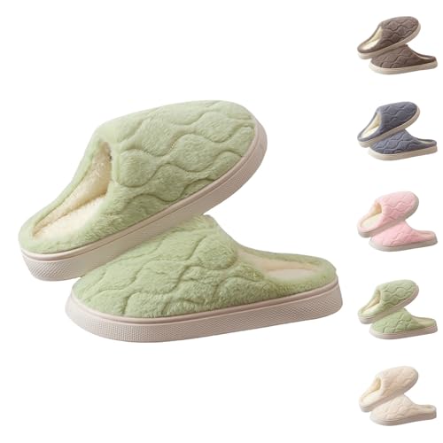 Maskjuwio Hausschuhe Damen Pantoletten Pink Slippers Flauschig Pantoffeln Plüsch Gefüttert Hausschlappen Plateau Hausschuhe Einfarbig Pantoffeln rutschfeste Hausschlappen Herren Unisex Slippers von Maskjuwio