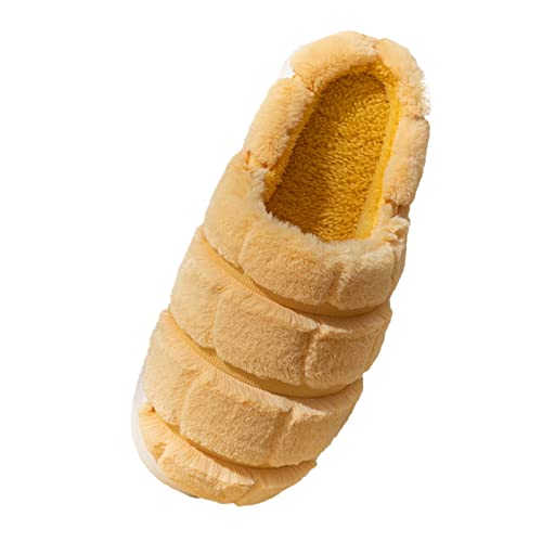 Maskjuwio Hausschuhe Damen Plüsch Grau | Flauschig Warme Slippers Plateau rutschfeste | Pantoffeln rutschfeste Hauspantoffeln Plüsch Hausschlappen | Unisex Hausschuhe Slippers Mit Weichen Sohlen von Maskjuwio