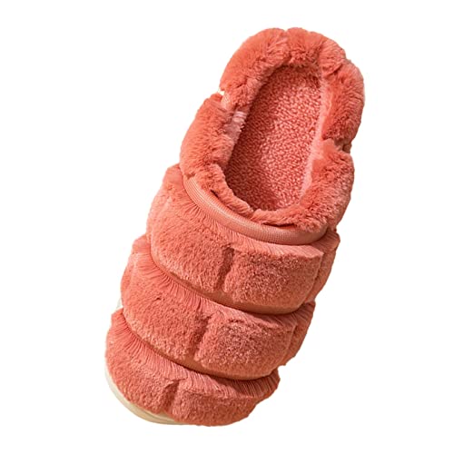 Maskjuwio Hausschuhe Damen Plüsch Grau | Flauschig Warme Slippers Plateau rutschfeste | Pantoffeln rutschfeste Hauspantoffeln Plüsch Hausschlappen | Unisex Hausschuhe Slippers Mit Weichen Sohlen von Maskjuwio