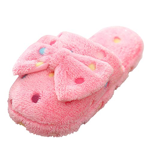 Maskjuwio Hausschuhe Damen Plüsch Hausschuhe Damen Winter Flauschige Pantoffeln Filz Wärme Slippers Mit Schleifen Heim Memory Foam Hausschlappen Gefüttert Slippers Leichte & Geräuschlose Slipper von Maskjuwio