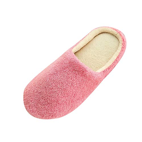 Maskjuwio Hausschuhe Damen Plüsch Pantoffeln, Warme Hausschlappen Flauschig Slippers Weich Bequem Hausschuhe Gefüttert Winterschuhe Einfarbig Hausschlappen rutschfeste Slippers Für Indoor & Outdoor von Maskjuwio
