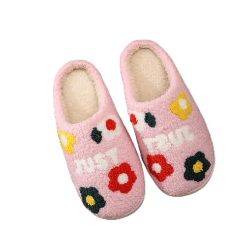 Maskjuwio Hausschuhe Damen Plüsch Süß, Pantoffeln Memory Foam Hausschlappen Plüsch Warme Slippers Mit Weichen Sohlen Hausschlappen rutschfeste Filzpantoffeln Flache Schlappen House Bequem von Maskjuwio