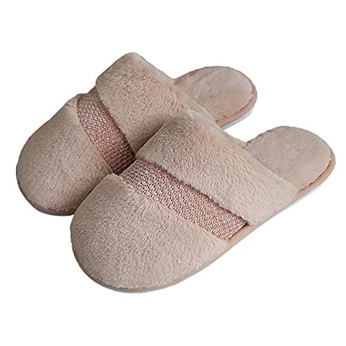 Maskjuwio Hausschuhe Damen Plüsch Warme Pantoffeln Flauschig Hausschlappen Unisex Slippers Frottee Einfarbig Hausschuhe rutschfeste Winterschuhe Pantoffeln Für Indoor & Outdoor Weich Bequem Slippers von Maskjuwio
