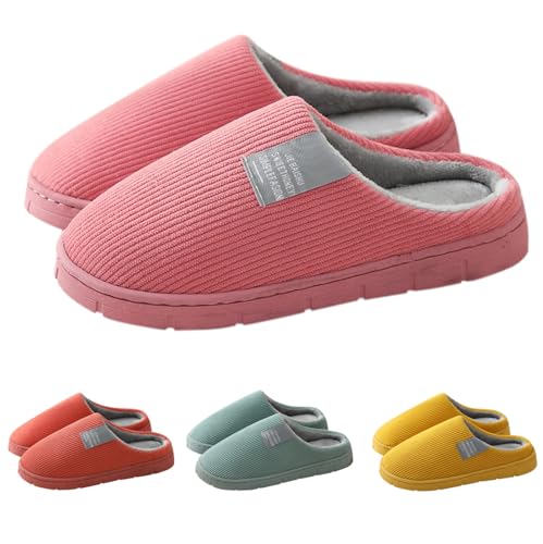 Maskjuwio Hausschuhe Damen Plüsch Warme Pantoffeln rutschfeste Hausschlappen Bequem Gefüttert Slippers Pantoffeln Mit Weichen Sohlen House Unisex Slippers Hausschuhe Damen Winter Hausschlappen von Maskjuwio