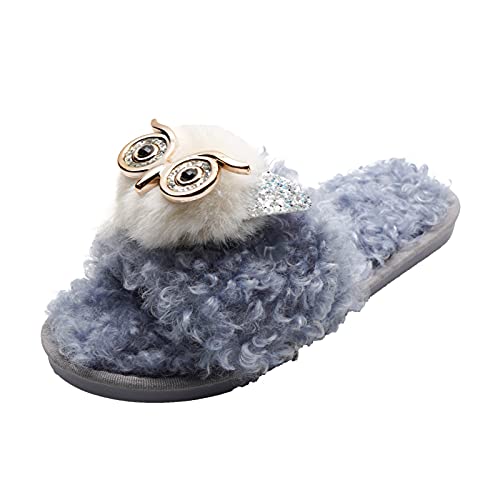 Maskjuwio Hausschuhe Damen Plüschtier, Flauschig Tier Pantoffeln Offener Zehen Slippers Plüsch Hausschlappen rutschfeste Hausschuhe Weich Bequem Pantoffeln Leichte & Geräuschlose Slippers von Maskjuwio