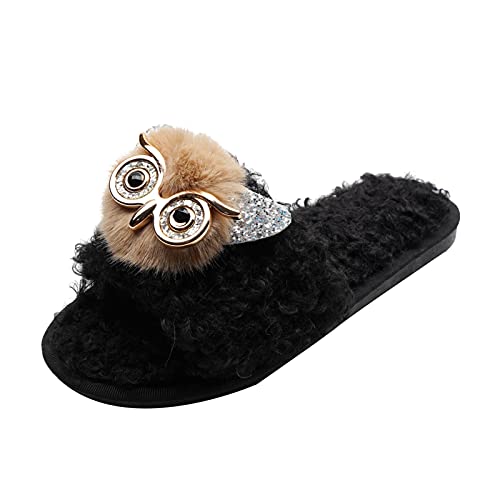 Maskjuwio Hausschuhe Damen Plüschtier, Flauschig Tier Pantoffeln Offener Zehen Slippers Plüsch Hausschlappen rutschfeste Hausschuhe Weich Bequem Pantoffeln Leichte & Geräuschlose Slippers von Maskjuwio