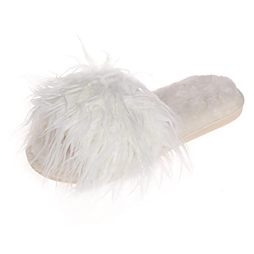 Maskjuwio Hausschuhe Damen Rosa Flauschig Offener Zehen Hausschlappen Plüsch Slippers Warme Pantoffeln Memory Foam Pantoffeln Leichte Weich Hausschuhe rutschfeste Hausschlappen Atmungsaktiv Slippers von Maskjuwio