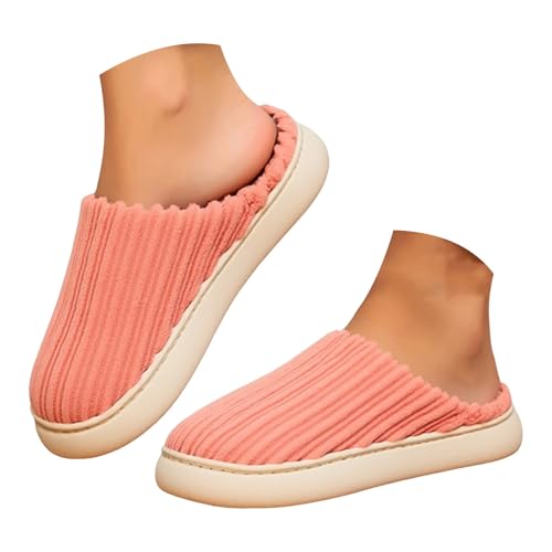 Maskjuwio Hausschuhe Damen Rosa Plüsch Pantoffeln Wärme Hausschlappen Weich Bequem Slippers rutschfeste Slippers Memory Foam Hausschlappen Drinnen Und Draußen Pantoffeln Wärme Gefüttert Hausschuhe von Maskjuwio