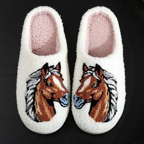 Maskjuwio Hausschuhe Damen Warm 38, Hausschuhe Damen Winter Lustig Pantoffeln Plüsch Slippers Druck Hausschlappen rutschfeste Pantoffeln Gefüttert Slippers Unisex Hausschlappen Drinnen Und Draußen von Maskjuwio