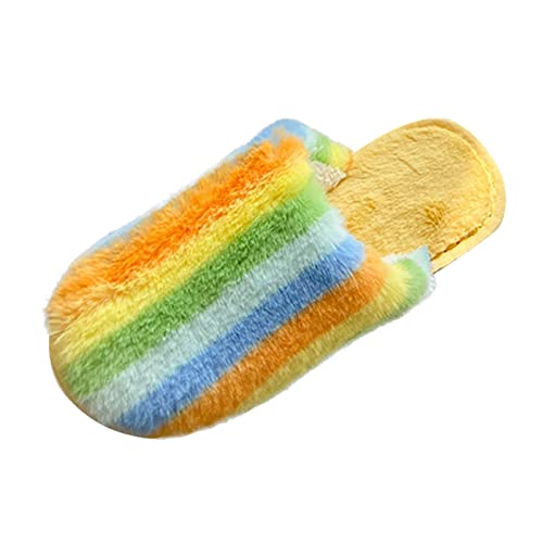 Maskjuwio Hausschuhe Damen Warm Gefüttert 39, Bunte Plüsch Slippers Flauschig Pantoffeln Fuzzy Gefüttert Hausschlappen Memory Foam Slippers Weich Bequem Pantoffeln Unisex Hausschuhe Hausschlappen von Maskjuwio