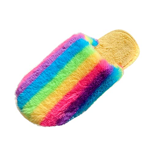 Maskjuwio Hausschuhe Damen Warm Gefüttert 39, Bunte Plüsch Slippers Flauschig Pantoffeln Fuzzy Gefüttert Hausschlappen Memory Foam Slippers Weich Bequem Pantoffeln Unisex Hausschuhe Hausschlappen von Maskjuwio