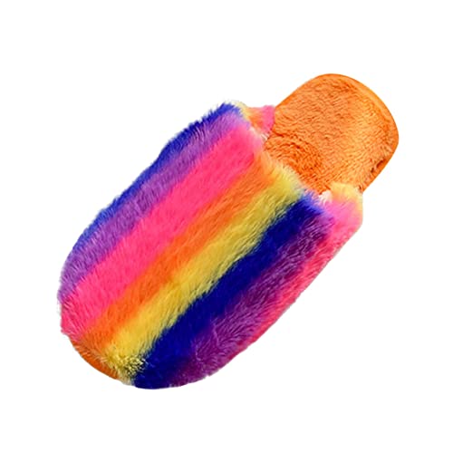 Maskjuwio Hausschuhe Damen Warm Gefüttert 39, Bunte Plüsch Slippers Flauschig Pantoffeln Fuzzy Gefüttert Hausschlappen Memory Foam Slippers Weich Bequem Pantoffeln Unisex Hausschuhe Hausschlappen von Maskjuwio