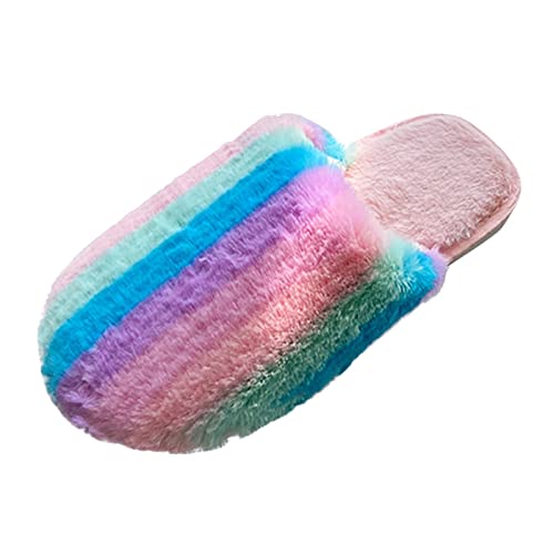 Maskjuwio Hausschuhe Damen Warm Gefüttert 39, Bunte Plüsch Slippers Flauschig Pantoffeln Fuzzy Gefüttert Hausschlappen Memory Foam Slippers Weich Bequem Pantoffeln Unisex Hausschuhe Hausschlappen von Maskjuwio
