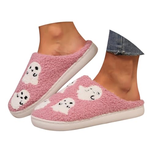 Maskjuwio Hausschuhe Damen Warm Gefüttert 39 Halloween Hausschuhe Hausschlappen Plüsch Slippers Flauschig Pantoffeln Lustig Hausschlappen Weichen Sohlen Slippers Frottee Pantoffeln rutschfeste von Maskjuwio
