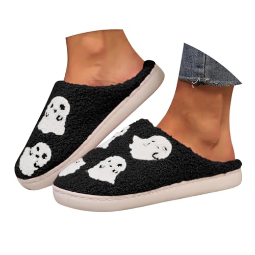Maskjuwio Hausschuhe Damen Warm Gefüttert 39 Halloween Hausschuhe Hausschlappen Plüsch Slippers Flauschig Pantoffeln Lustig Hausschlappen Weichen Sohlen Slippers Frottee Pantoffeln rutschfeste von Maskjuwio
