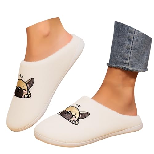 Maskjuwio Hausschuhe Damen Warm Gefüttert Hausschuhe Herren Lustig Slippers Halloween Pantoffeln Plüsch Hausschlappen Flauschig Slippers Memory Foam Filzpantoffeln Kuschelige Pantoffeln rutschfeste von Maskjuwio