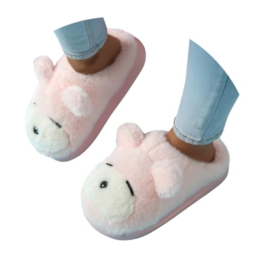 Maskjuwio Hausschuhe Damen Warm Lustig Hausschuhe Damen Plüsch Süß Pantoffeln Weich Bequem Slippers Memory Foam Hausschlappen Indoor-Haus Pantoffeln rutschfeste Slippers Plateau Schlappen Fuzzy von Maskjuwio