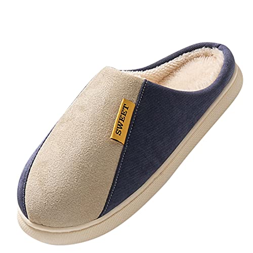 Maskjuwio Hausschuhe Damen Warme, Wasserdicht Pantoffeln Warme Gefüttert Slippers rutschfeste Hausschlappen Hausschuhe Mit Weichen Sohlen Farbblock Pantoffeln Weich Bequem Slippers Hausschlappen von Maskjuwio