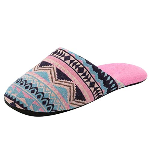 Maskjuwio Hausschuhe Damen Warme Geschlossen Pantoffeln Hausschuhe Damen Winter Bohemian Slippers Leichte & Geräuschlose Hausschlappen Weich Bequem Pantoffeln Unisex Slippers Warme Hausschlappen von Maskjuwio