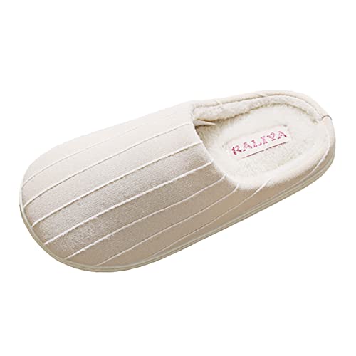 Maskjuwio Hausschuhe Damen Warme | Plüsch Gefüttert Slippers Warme Pantoffeln | Einfarbig Hausschlappen Hausschuhe Mit Weichen Sohlen | Dicke Slippers rutschfeste Pantoffeln Für Drinnen Und Draußen von Maskjuwio