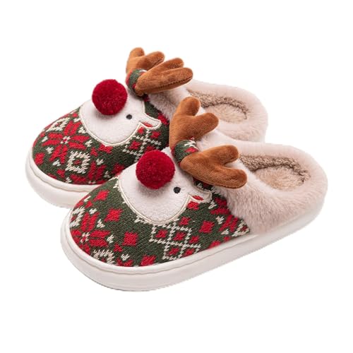 Maskjuwio Hausschuhe Damen Winter, Hausschuhe Damen Weihnachten Pantoffeln Lustig Slippers Plüsch Hausschlappen Plateau Pantoffeln Flauschig Slippers Fuzzy Tier Weihnachten Filzpantoffeln Schlappen von Maskjuwio
