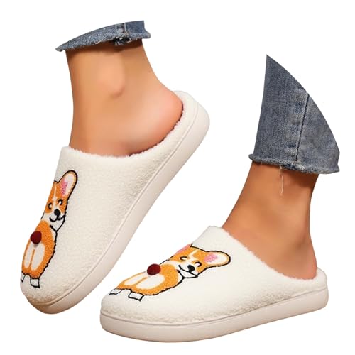 Maskjuwio Hausschuhe Damen Winter Katze | Warme Hausschuhe Damen Plüsch | Slippers Mit Musterdruck Pantoffeln Flauschig | Hausschlappen rutschfeste Slippers Fuzzy Gefüttert | Pantoffeln Weich Bequem von Maskjuwio