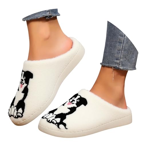 Maskjuwio Hausschuhe Damen Winter Katze | Warme Hausschuhe Damen Plüsch | Slippers Mit Musterdruck Pantoffeln Flauschig | Hausschlappen rutschfeste Slippers Fuzzy Gefüttert | Pantoffeln Weich Bequem von Maskjuwio