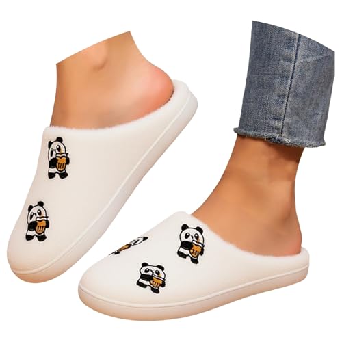Maskjuwio Hausschuhe Damen Winter Lustig, Halloween Pantoffeln Slippers Warme Gefüttert Hausschlappen Plüsch Hausschuhe rutschfeste Pantoffeln Weich Bequem Slippers Flauschige Filzhausschuhe Leichte von Maskjuwio