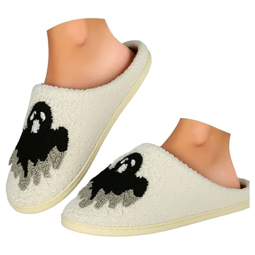 Maskjuwio Hausschuhe Damen Winter Lustig | Halloween Hausschuhe Damen Pantoffeln Plüsch Wärme | Slippers Gefüttert Fuzzy Hausschlappen Weich Bequem | Pantoffeln Flauschige Slippers Outdoor Leichte von Maskjuwio