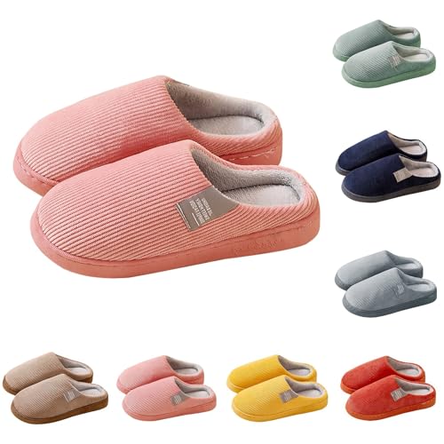 Maskjuwio Hausschuhe Damen Winter Plüsch Pantoffeln Warme Hausschlappen rutschfeste Slippers Unisex Filzpantoffeln Hausschuhe Mit Weichen Sohlen Einfarbig Pantoffeln Fuzzy Gefüttert Slippers von Maskjuwio