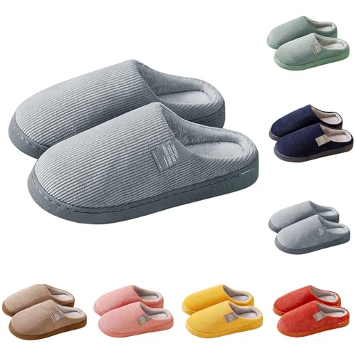 Maskjuwio Hausschuhe Damen Winter Plüsch Pantoffeln Warme Hausschlappen rutschfeste Slippers Unisex Filzpantoffeln Hausschuhe Mit Weichen Sohlen Einfarbig Pantoffeln Fuzzy Gefüttert Slippers von Maskjuwio