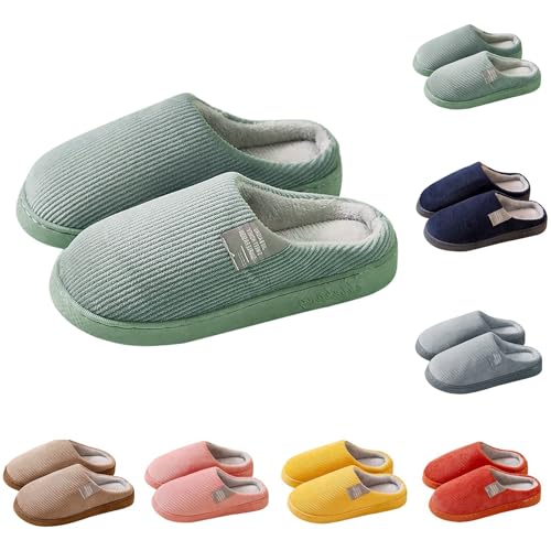 Maskjuwio Hausschuhe Damen Winter Plüsch Pantoffeln Warme Hausschlappen rutschfeste Slippers Unisex Filzpantoffeln Hausschuhe Mit Weichen Sohlen Einfarbig Pantoffeln Fuzzy Gefüttert Slippers von Maskjuwio