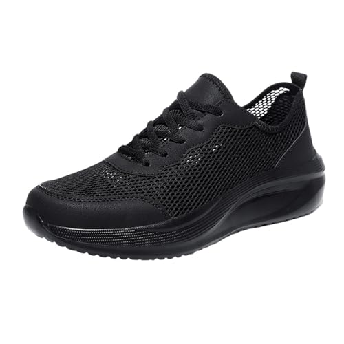 Maskjuwio Joggingschuhe Herren Breiter Fuss, Hollow Out Sportschuhe Schnürsenkel Laufschuhe Leicht Sneaker rutschfest Turnschuhe Weichen Sohle Wanderschuhe Einfarbig Tennisschuhe Gr.39-48 von Maskjuwio