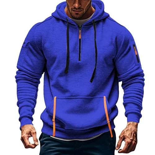 Maskjuwio Kapuzenpullover Herren Mit Reißverschluss Loose Fit Sweatshirt Hoodie Leichte Sweatshirtjacke Hoody Mit Reißverschlusstaschen Einfarbig Kapuzenjacke Pullover Herbst Oberteile Für Urlaub von Maskjuwio