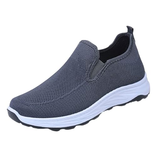 Maskjuwio Laufschuhe Herren Schwarz, Mesh Laufschuhe Slip-On Sneaker Atmungsaktiv Turnschuhe Breite Walkingschuhe Cushioning Gesundheitsschuhe Für Fußschwellung Freizeitschuhe Mit Weichen Sohle von Maskjuwio