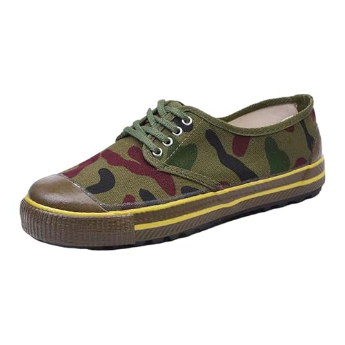Maskjuwio Leinenschuhe Herren Sommer, Camouflage Freizeitschuhe Schnürsenkel Sportschuhe Retro-Mode Turnschuhe Leicht Fitnessschuhe Round Toe Flach Bequeme Walkingschuhe Orthopädische Schuhe von Maskjuwio
