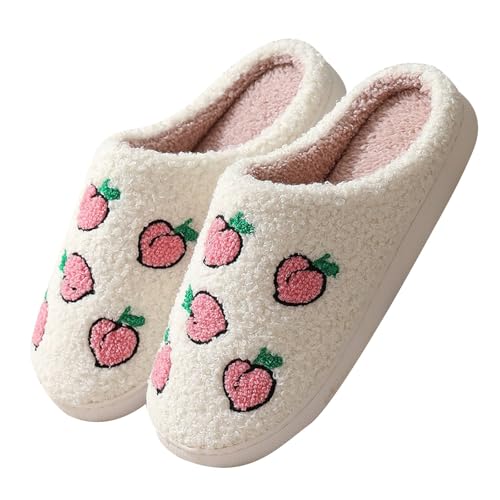 Maskjuwio Plüsch Hausschuhe Damen 42 Pantoffeln Damen Warm Hausschlappen Mit Musterdruck Fuzzy Gefüttert Slipper Weich Bequem Schlappen Geschlossen Hausschuhe Teddy-Fleece Pantoffeln Gr.36-42 von Maskjuwio