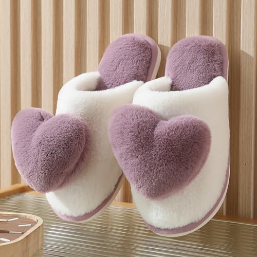 Maskjuwio Plüsch Hausschuhe Damen Hausschuhe Damen Winter Memory Foam Flauschige Hausschlappen Warme Gefüttert Pantoffeln Weich Bequem Slippers Fuzzy Hausschlappen rutschfeste Filzpantoffeln von Maskjuwio