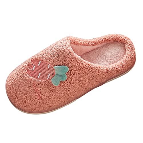Maskjuwio Plüsch Hausschuhe Damen Pink Plüsch Slippers Warme Pantoffeln Flauschig Hausschlappen Hausschuhe Mit Musterdruck Memory Foam Pantoffeln Slippers Mit Weichen Sohlen Leichte Hausschlappen von Maskjuwio