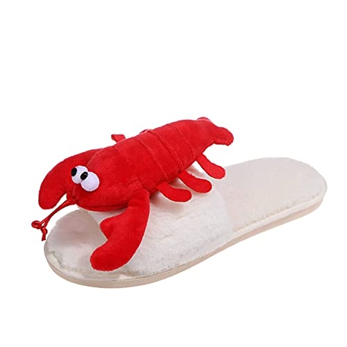 Maskjuwio Plüsch Hausschuhe Damen Tier, Hausschuhe Damen Winter Lustig Warme Pantoffeln Offener Zehen Slippers Flache Hausschlappen Plüsch Pantoffeln Unisex House Slippers Leichte Hausschlappen von Maskjuwio