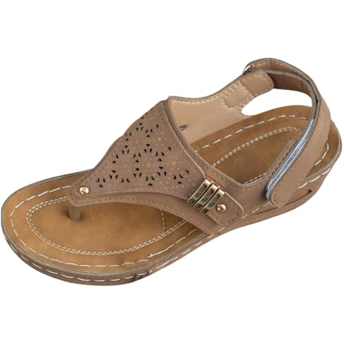 Maskjuwio Sandalen Keilabsatz Offen Sandalen Zehentrenner Damen Schwarz Orthopädische Flip-Flops Plateaau Keilsandalen Mit Arch Support Große Größen Damensandalen Rutschfest Strandsandalen Gr.36-43 von Maskjuwio