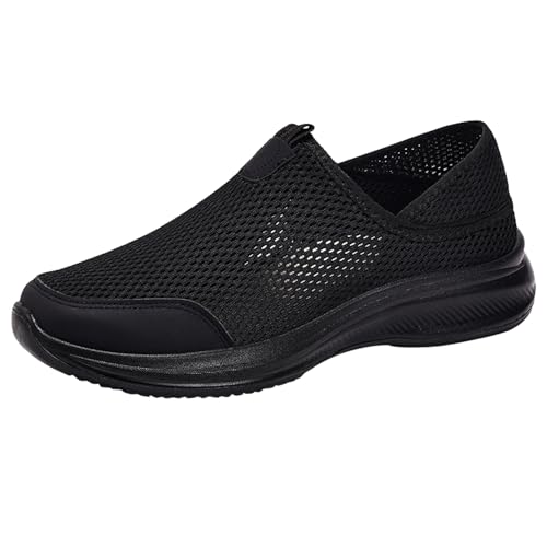 Maskjuwio Sommerschuhe Herren Leicht, Mesh Sportschuhe Orthopädische Schuhe rutschfest Turnschuhe Atmungsaktiv Slip-On Walkingschuhe Minimalistische Freizeitschuhe Weite Passform Walkingschuhe von Maskjuwio