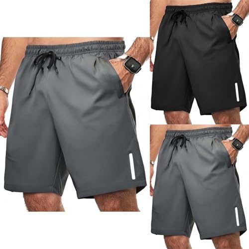 Maskjuwio Sport Hose Herren Kurz, Eisseide Sportshorts Schnelltrocknend Sweatshorts Mit Kordelzug Dünne Basketballshorts Stretch Trainingsshorts Kurze Loungehose Bequem Sommershorts Größen L-5Xl von Maskjuwio