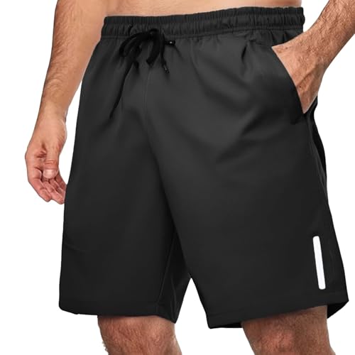 Maskjuwio Sport Hose Herren Kurz, Eisseide Sportshorts Schnelltrocknend Sweatshorts Mit Kordelzug Dünne Basketballshorts Stretch Trainingsshorts Kurze Loungehose Bequem Sommershorts Größen L-5Xl von Maskjuwio
