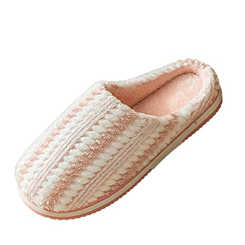 Maskjuwio Warme Hausschuhe Damen, Plüsch Pantoffeln Geschlossen Slippers Fuzzy Hausschlappen Warme Gefüttert Hausschuhe Orthopädische Winterschuhe Flache Pantoffeln Unisex House Hausschlappen von Maskjuwio