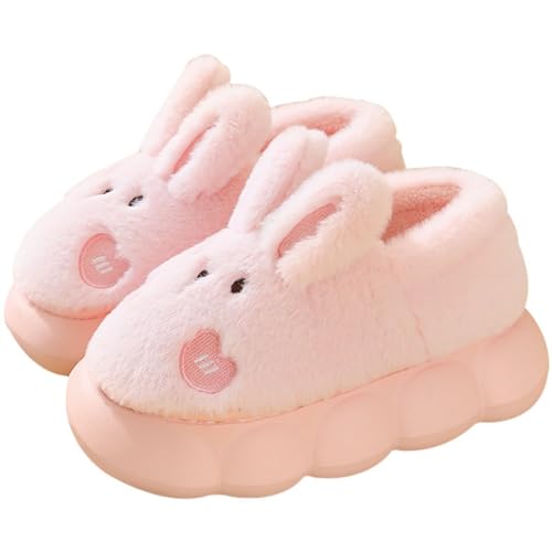 Maskjuwio Warme Hausschuhe Damen Geschlossen Plüsch Hausschuhe Damen Tier Weichen Sohlen Hüttenschuhe Memory Foam Filzpantoffeln Flauschig Gefüttert Winterschuhe rutschfeste Plateau Hausschlappen von Maskjuwio