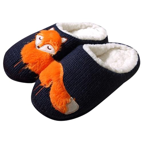 Maskjuwio Warme Hausschuhe Damen Plüsch Hausschuhe Herren Winter 43 Gestrickt Hausschlappen Gefüttert Pantoffeln Weich Bequem Filzpantoffeln Musterdruck Slipper rutschfeste Schlappen Filzpantoffeln von Maskjuwio