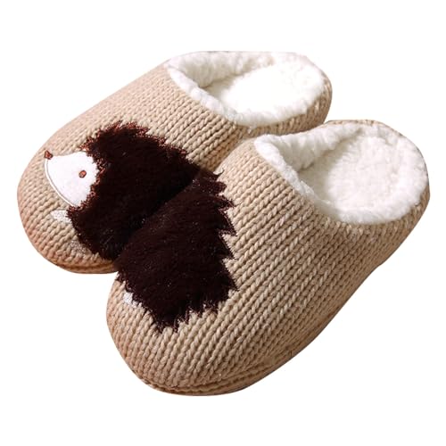 Maskjuwio Warme Hausschuhe Damen Plüsch Hausschuhe Herren Winter 43 Gestrickt Hausschlappen Gefüttert Pantoffeln Weich Bequem Filzpantoffeln Musterdruck Slipper rutschfeste Schlappen Filzpantoffeln von Maskjuwio