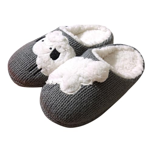 Maskjuwio Warme Hausschuhe Damen Plüsch Hausschuhe Herren Winter 43 Gestrickt Hausschlappen Gefüttert Pantoffeln Weich Bequem Filzpantoffeln Musterdruck Slipper rutschfeste Schlappen Filzpantoffeln von Maskjuwio