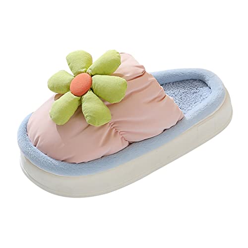 Maskjuwio Winter Hausschuhe Damen Warm Plateau Hausschlappen Kuschel Lustig Hausschuhe Plüsch Gefüttert Pantoffeln Warme Slippers Hausschlappen Mit Weichen Sohlen Pantoffeln Mit Fußbett Slippers von Maskjuwio